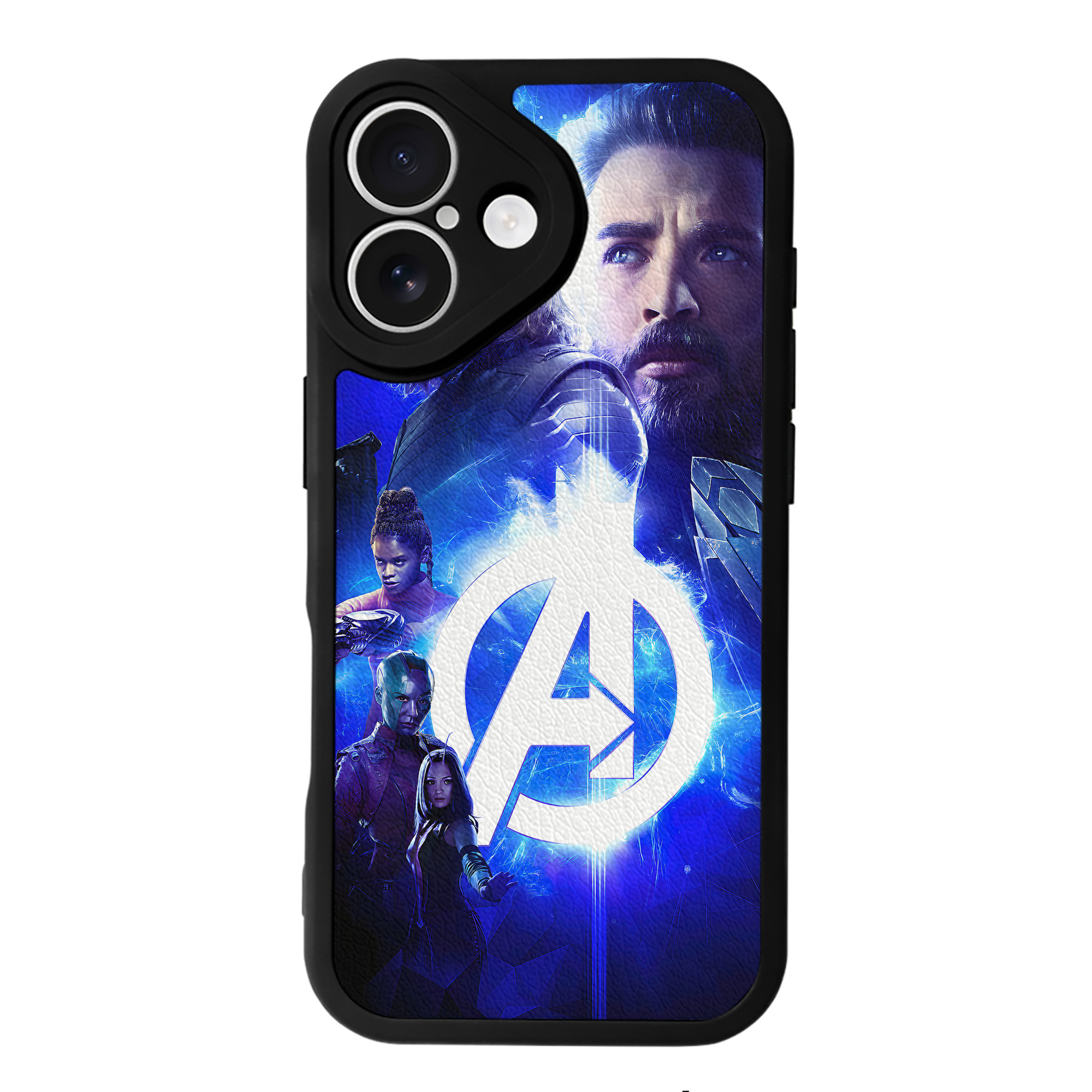 （画像用） アベンジャーズ The Avengers 【iPhone 16シリーズ対応】シリコンスマホケース（レザー調） 材質：シリコン